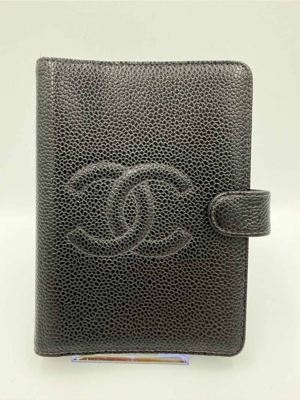 CHANEL Black Caviar Leather Agenda Notebook Cover